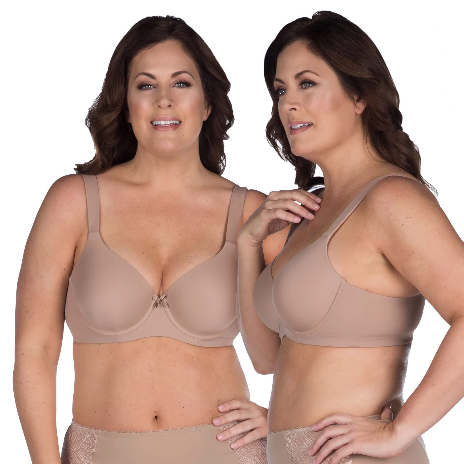 LEADING LADY The Brigitte Classic T-Shirt Underwire Bra - Padded Bras for Women - Plus Size T-Shirt Bras - Comfortable Everyday Wear for Work & Casual Outfits