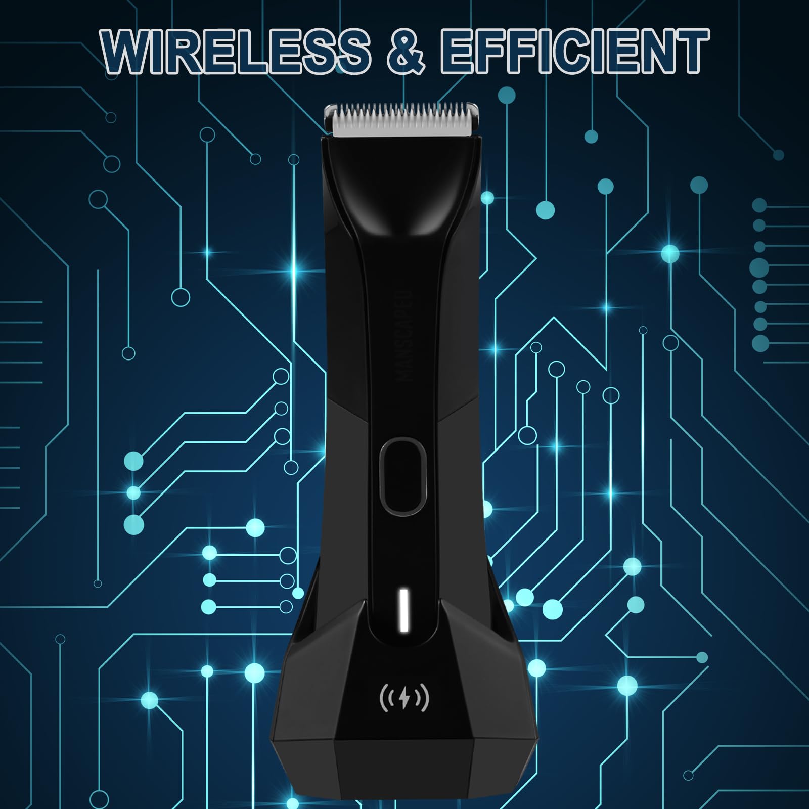 Manscaped The Lawn Mower 4.0 Charger Replacement - Fast Wireless Charging Dock with USB-C Cable | Compatible Only with Lawn Mower 4.0 | Perfect for Home, Travel & Grooming Kit Accessories (Black)