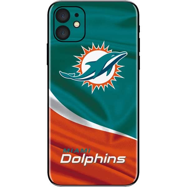 Officially Licensed NFL Miami Dolphins Phone Skin for iPhone 11 - Custom Vinyl Decal Sticker - Perfect for Game Day & Fan Gifts