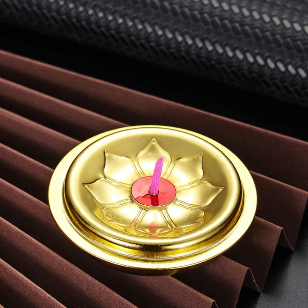 6Pcs Brass Candlestick Holders - Floating Ghee Lamp & Oil Candle Holders for Meditation, Buddhist Altar & Home Decor - Elegant Metal Stand for Spiritual Practice & Relaxation
