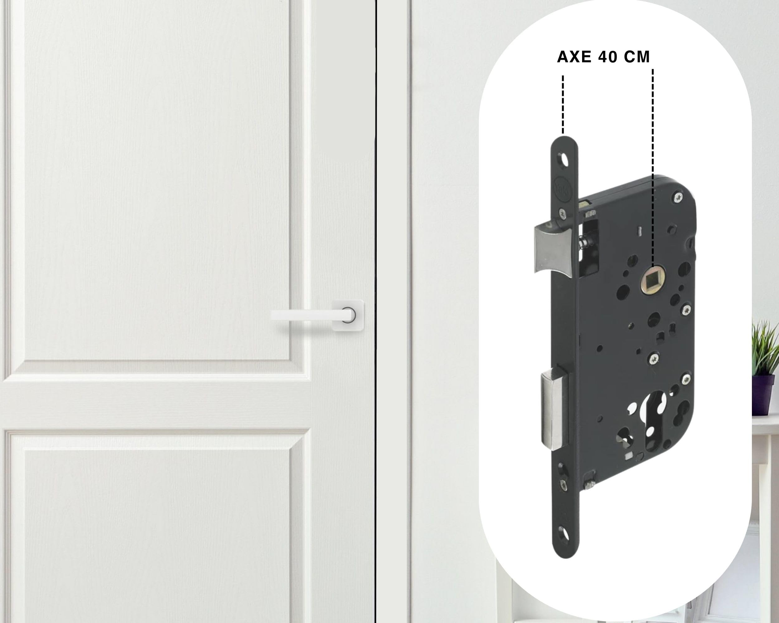 Yale Y60 Reversible Cylinder Door Lock - Black Round Ends, 40mm Spindle - High Security Front Door Lock for Home & Office Use - Perfect for Residential Entry Doors & Commercial Buildings