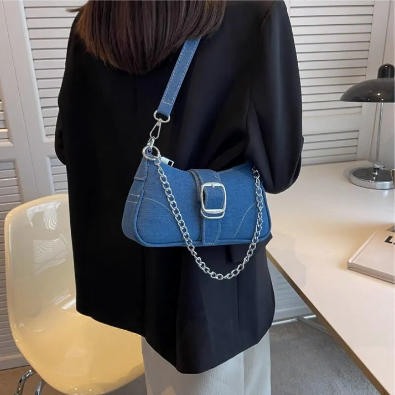 Stylish Denim Crossbody Bag for Women - Customizable Personalized Design with Premium Texture - Perfect for Casual Outings, Travel & Everyday Use