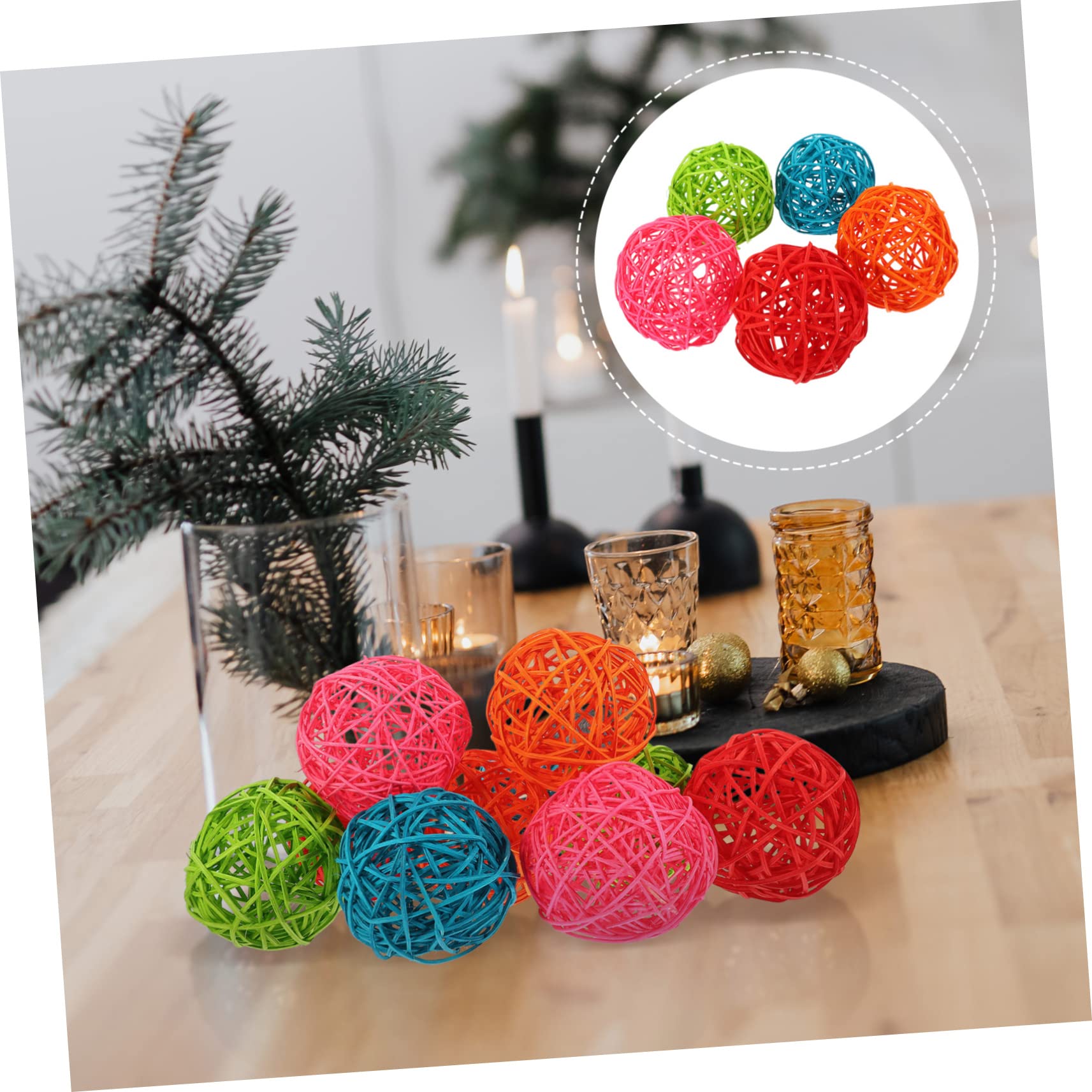 Unique Rattan Christmas Ornaments Set of 10 - Handwoven Natural Decorative Balls for Holiday Tree Decor, Party Centerpieces, and Festive Home Decorations - Perfect for Christmas, Weddings, and Seasonal Celebrations