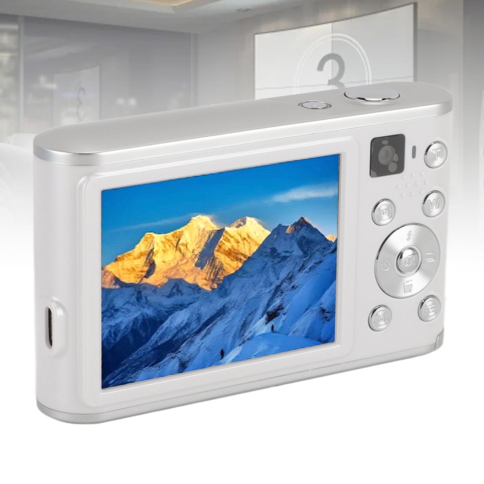 4K Compact Digital Camera with 2.8 Inch Screen - Perfect for Beginners & Students, Travel Photography & Vlogging (White)