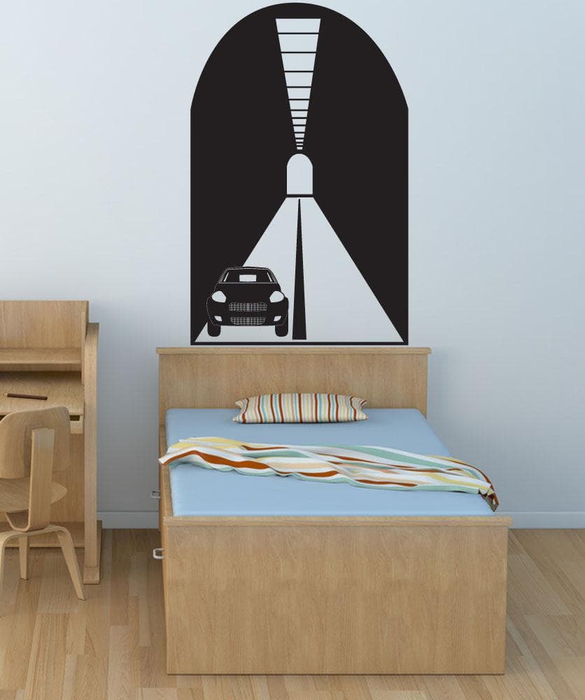 Vinyl Wall Decal Sticker for Car Tunnel - Waterproof Removable Decorative Sticker for Home, Office, Nursery - Perfect for DIY Wall Art and Room Decor