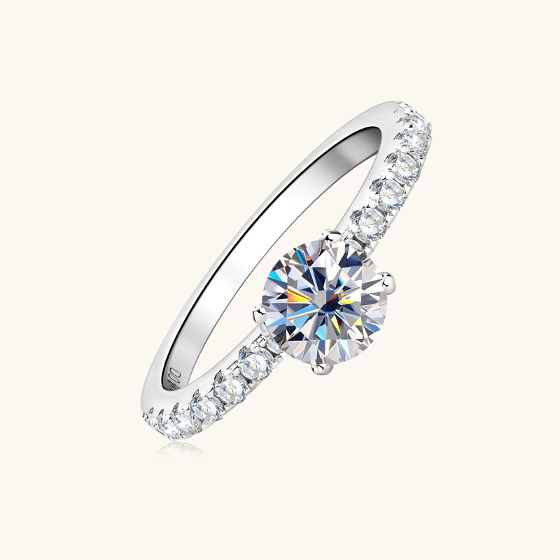 Sweet Love Premium Moissanite Pavé Wedding Ring - 14K White Gold Bridal Band for Women, Elegant Engagement & Anniversary Jewelry Gift - Perfect for Proposals, Weddings & Special Occasions