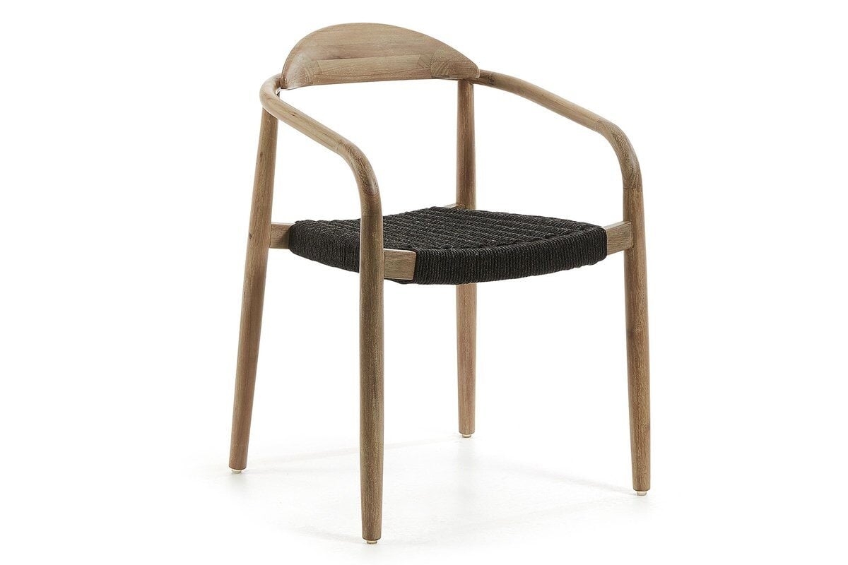 Como Glynis Casual Dining Wooden Rope Chair - Modern Farmhouse Style Accent Chair for Living Room, Bedroom, or Patio - Perfect for Relaxing and Entertaining Guests