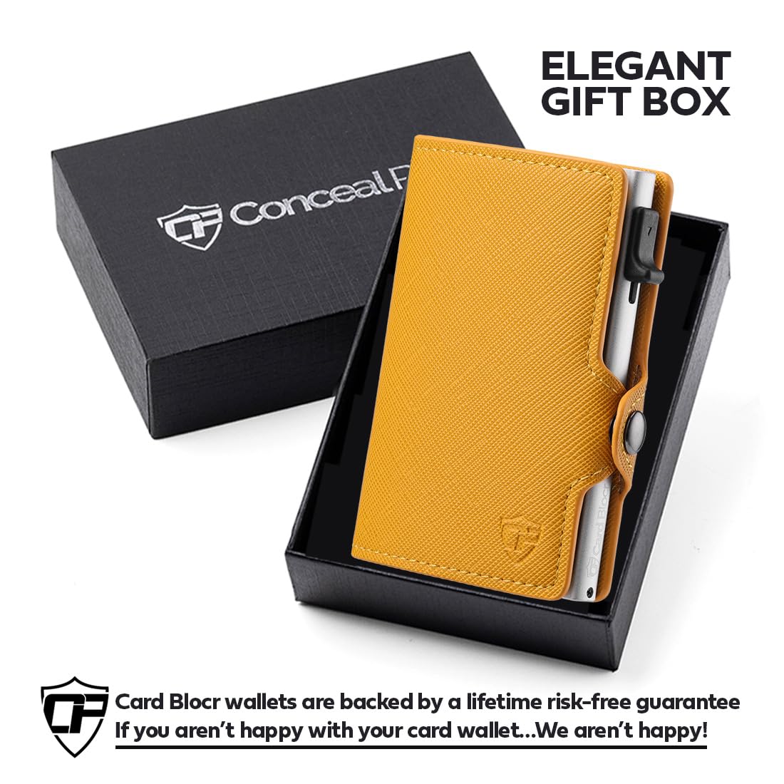 Slim RFID Blocking Wallet for Women - Anti-Theft Credit Card Holder with Pop-Up Design, Orange PU Saffiano Leather - Perfect for Small Purses & Everyday Use