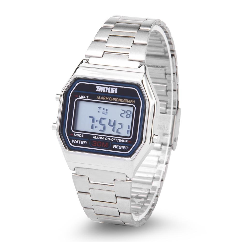 Zetiling Digital LED Watch - Waterproof Stainless Steel Strap for Sports & Outdoor