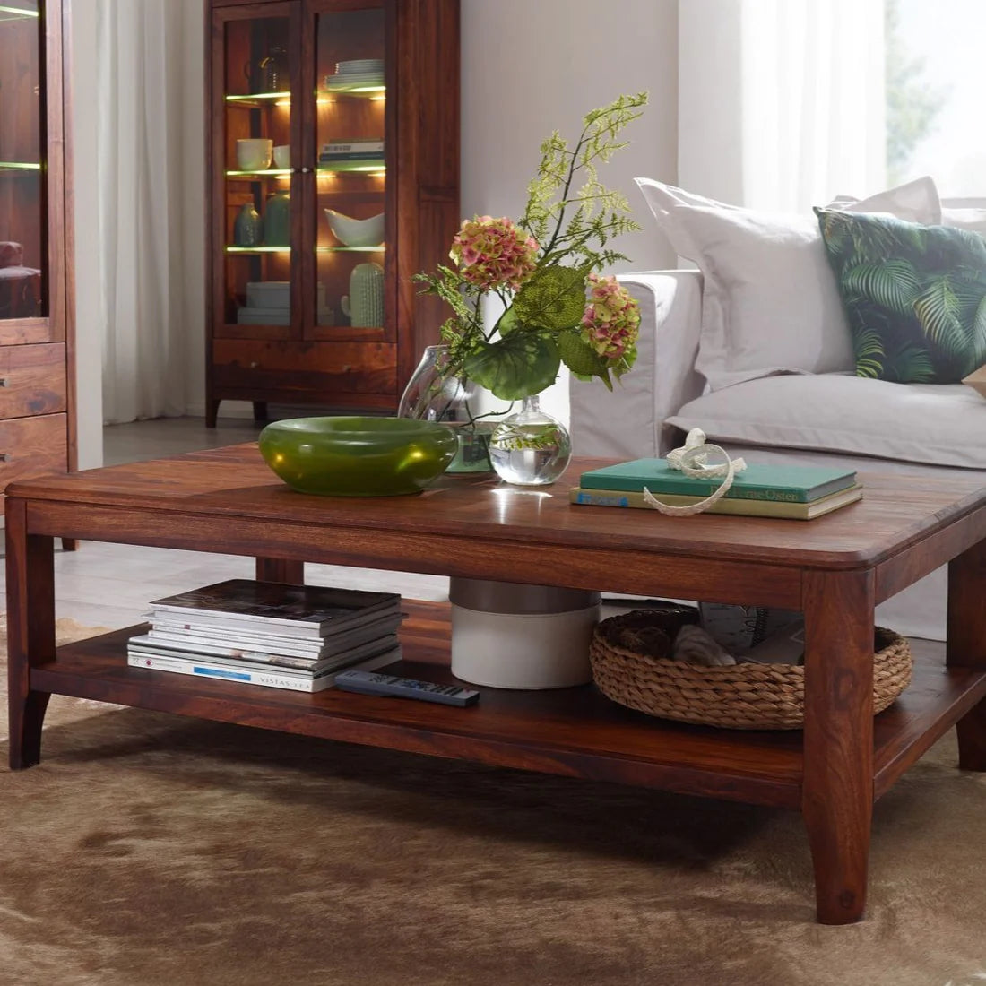 Solid Sheesham Wood Coffee Table - 43