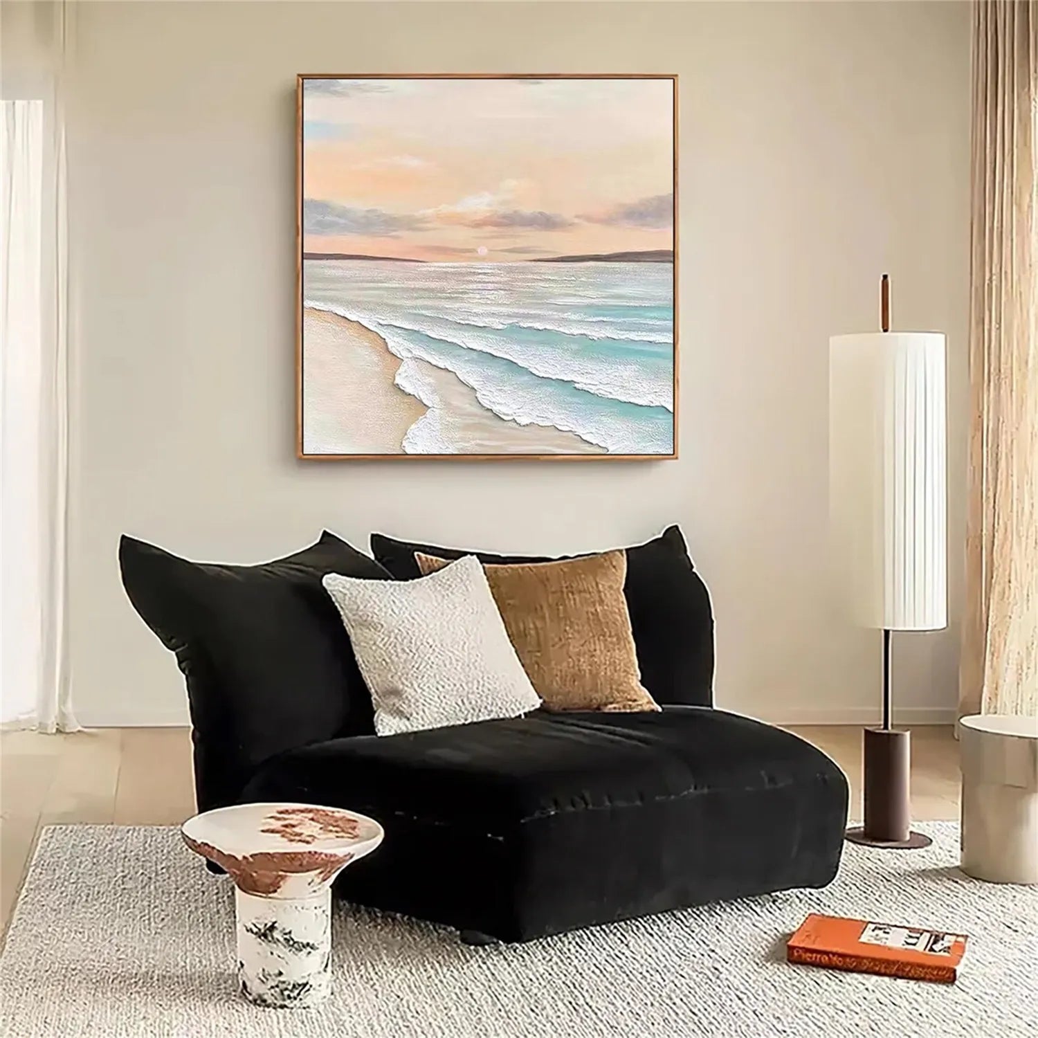 Ocean And Sky Painting #OS 162 - Handmade Canvas Wall Art for Home & Office Decor - Perfect for Living Room, Bedroom or Beach House