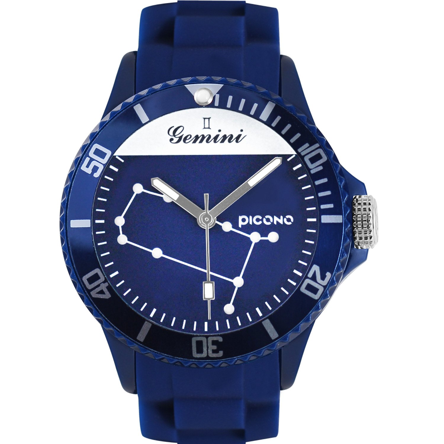 PICONO Meteor Water Resistant Analog Quartz Watch for Men - Gemini Zodiac Sign Inspired Timepiece | Perfect for Swimming, Outdoor Activities & Daily Wear