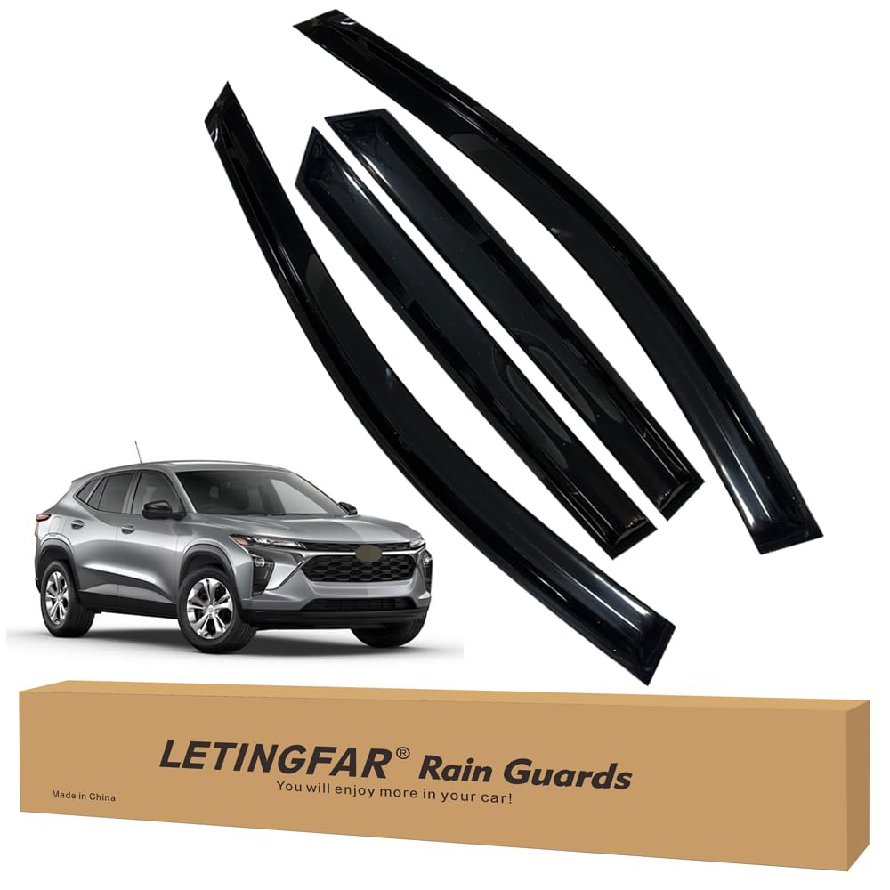2024-2025 Chevy Trax Tape-On Rain Guards | Side Window Deflectors & Vent Visors | Weather Protection & Style Upgrade for Chevy Trax Accessories | Perfect for Rainy Days & Highway Driving