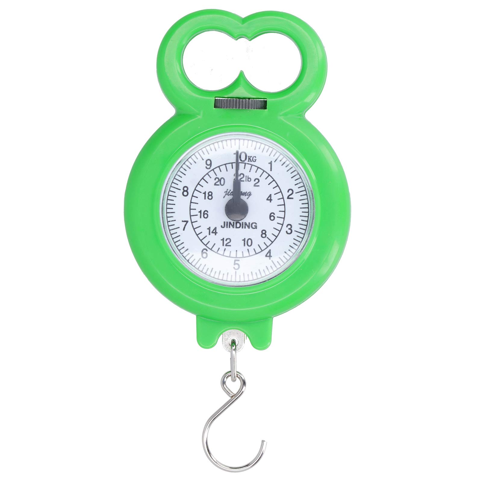 10kg/22lbs Portable Hanging Scale - Dual Scale Mini Mechanical Spring Weighing Device for Grocery Shopping, Travel & Fishing (Green) | Perfect for Farmers Market, Camping Trips and Outdoor Adventures
