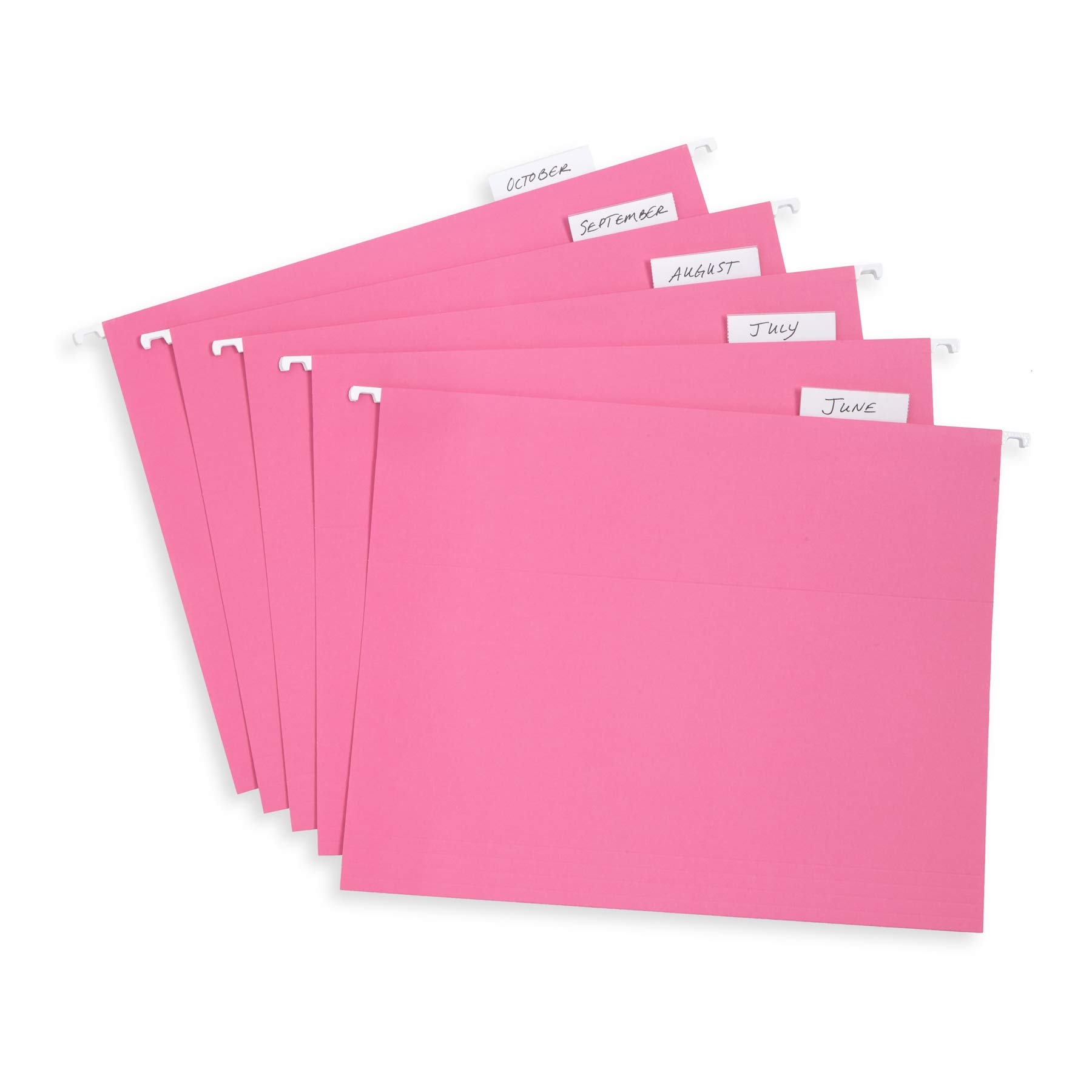 Blue Summit Supplies 25 Pink Hanging File Folders Letter Size - Reinforced Office File Folders for Home & Office Organization | Color-Coded Filing System for Documents, Bills & Records