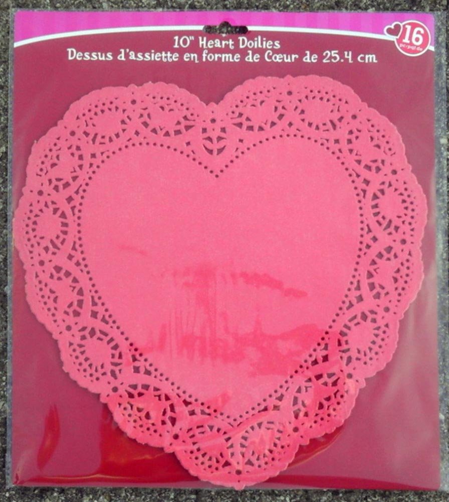 16 Large Red Heart Shaped Doilies - Elegant Lace Paper Table Decor for Valentine's Day, Weddings & Romantic Parties