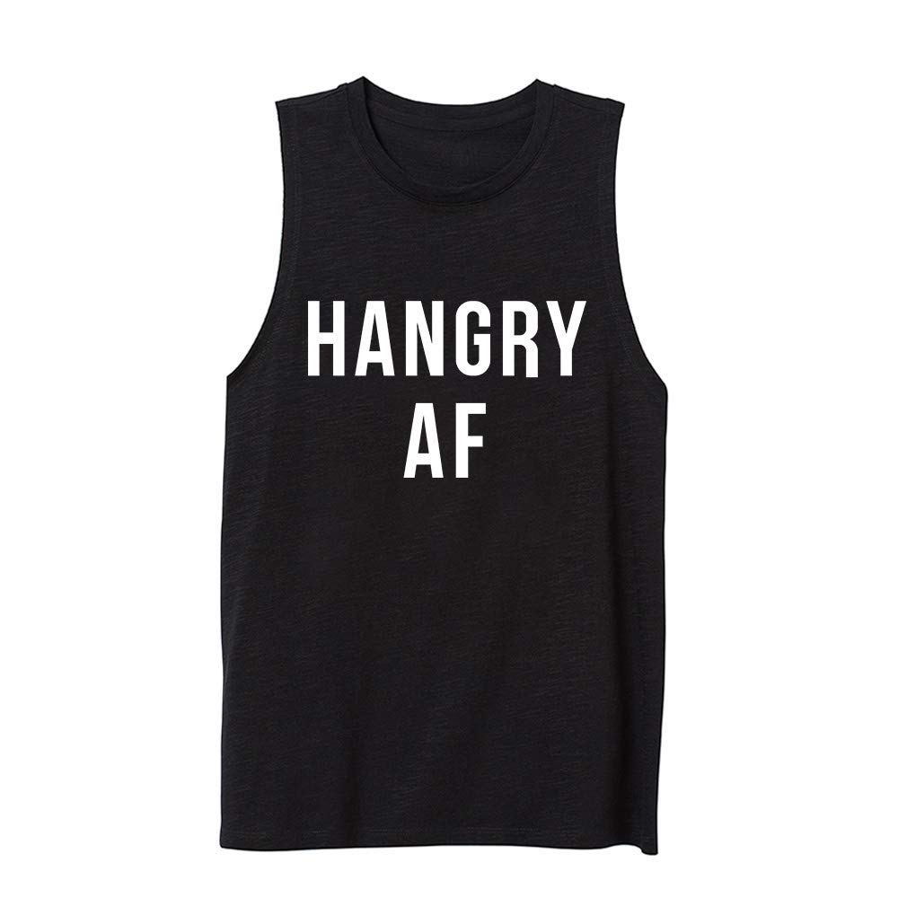 Funny 'Hangry AF' Workout Tank Tops for Women - Racerback Sleeveless Gym Shirts for Fitness & Running | Perfect for Yoga, Cardio & Weight Training