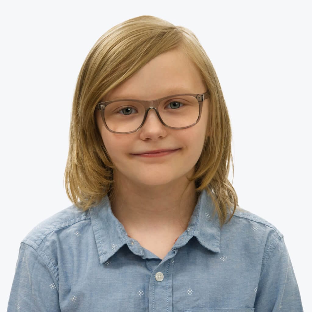 Blue Light Blocking Kids Computer Glasses - Anti Eye Strain Screen Time Glasses for Children (Pearl Grey) - Perfect for Online Classes, Gaming & Digital Device Use