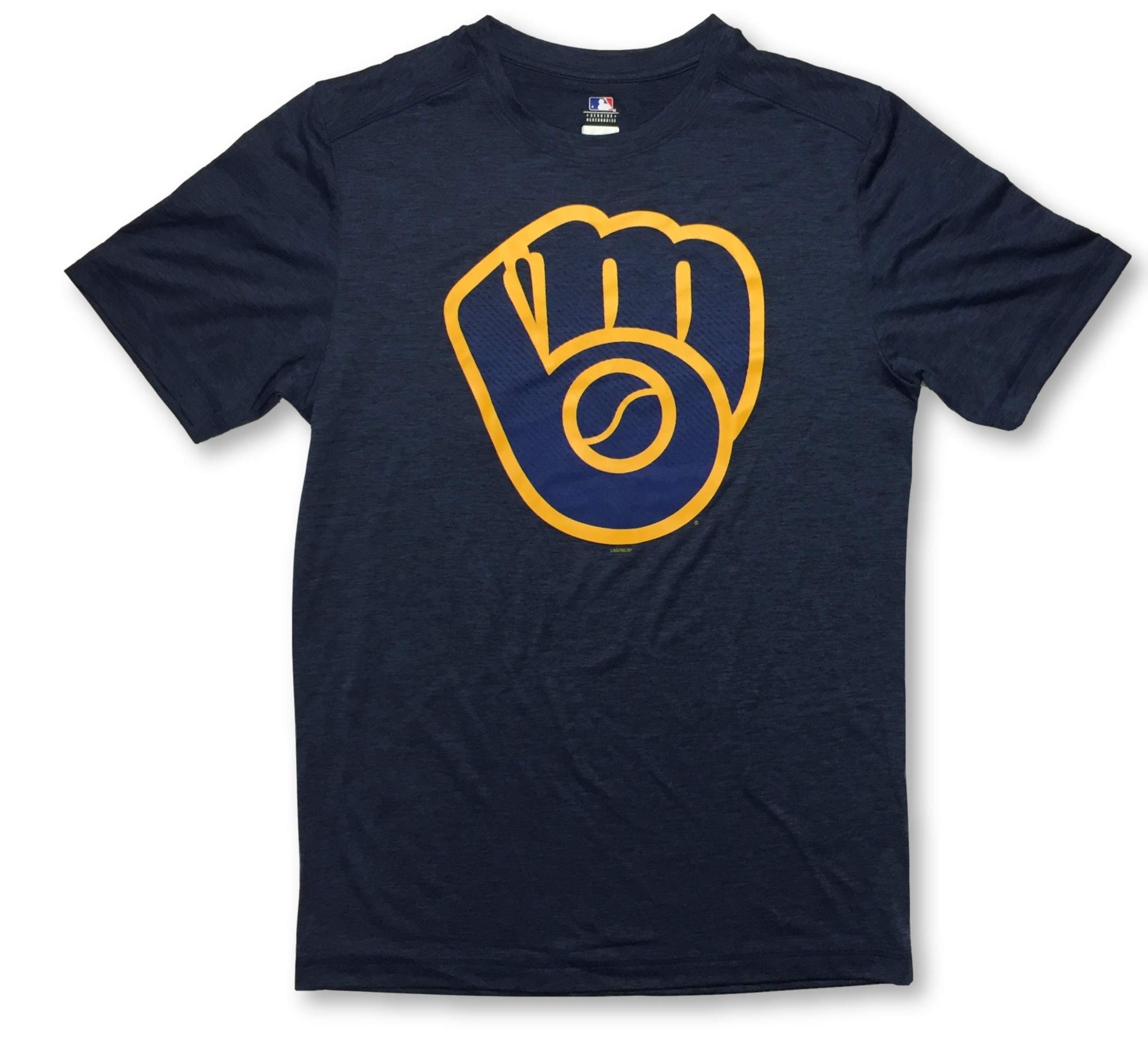 Majestic Milwaukee Brewers Men's Crew Neck T-Shirt | Official MLB Baseball Fan Apparel | Perfect for Game Day, Tailgating & Casual Wear