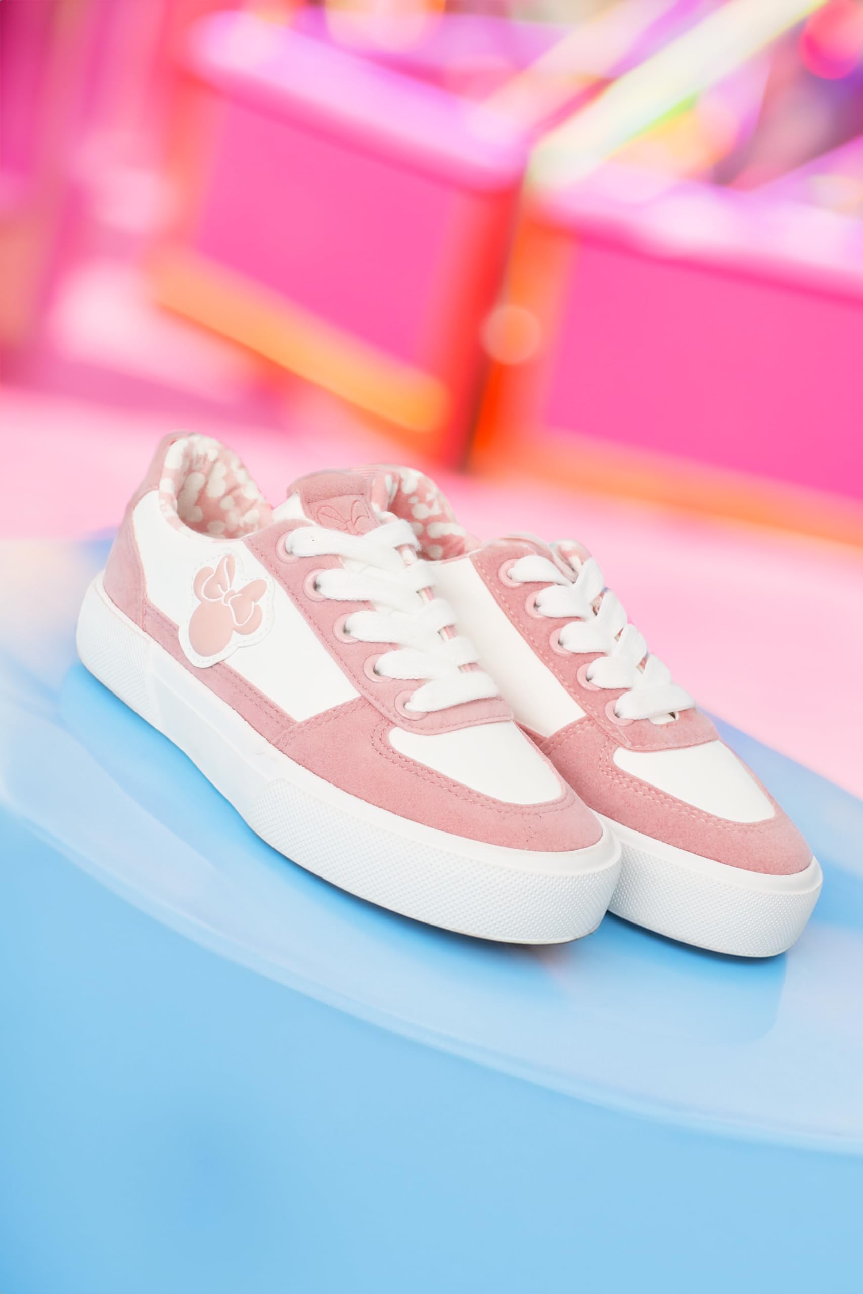 Minnie Mouse Girls Sneakers - Low Top Pull On for Play & School