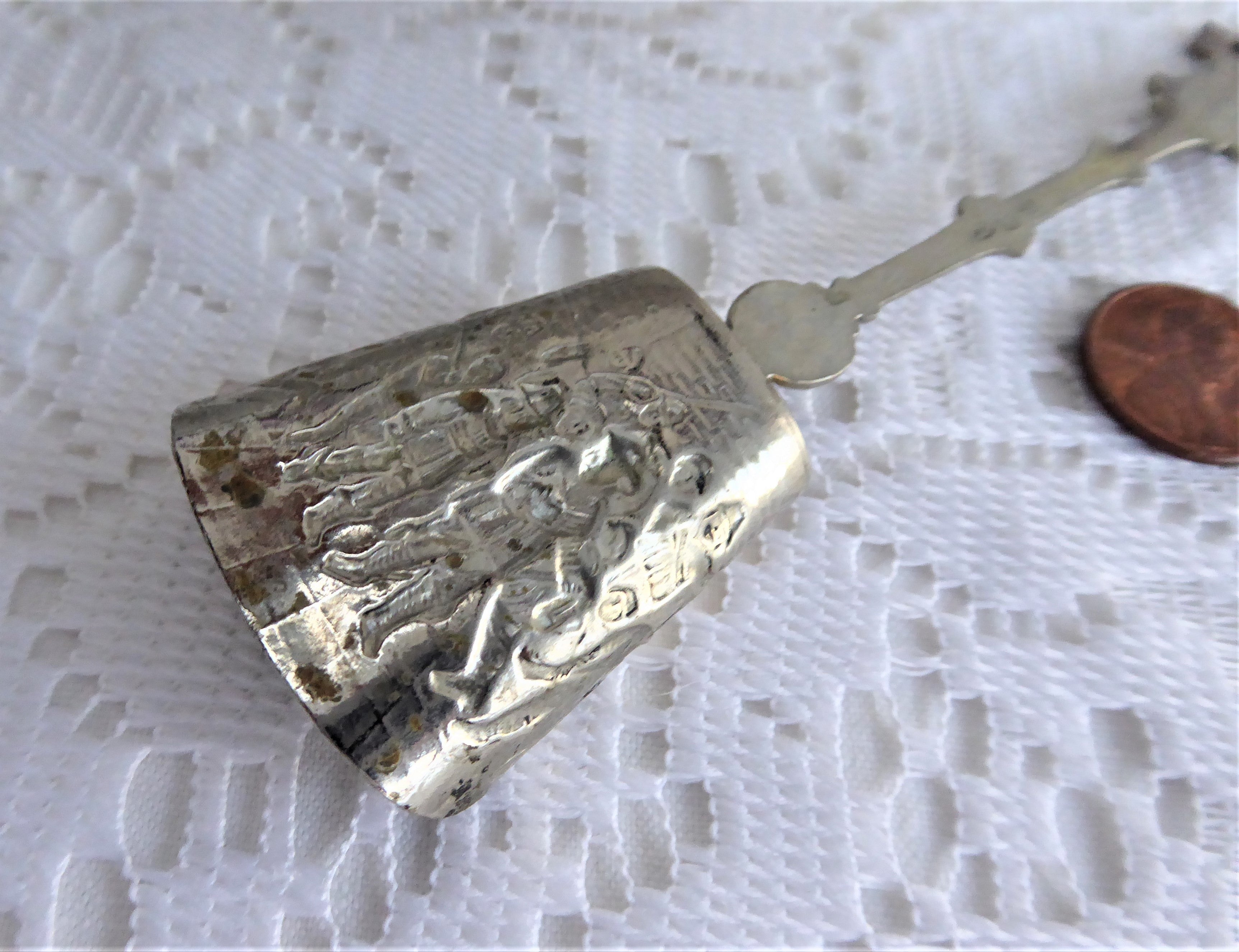 Vintage 1950s Dutch Mechanical Silver Sugar Spoon - Antique Sugar Shovel & Caddy Spoon for Tea, Coffee, and Dessert Serving