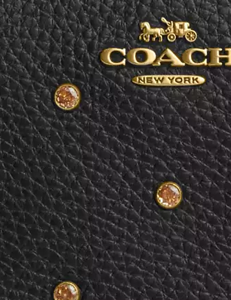 Coach Corner Zip Wristlet with Crystal Accents - Stylish Crossbody Wallet for Women | Perfect for Parties, Date Nights & Everyday Use