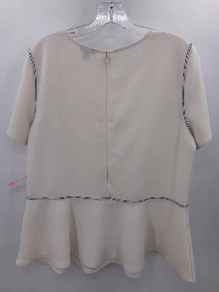 Pre-Owned Ann Taylor Ivory Blouse Size Large - Perfect for Work, Office & Casual Wear