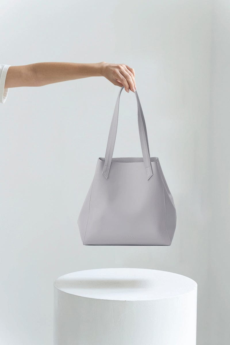 Totissimo Foldable Vegan Leather Tote Bag for Women | Stylish Pearl White Handbag - Perfect for Work, Travel & Everyday Use