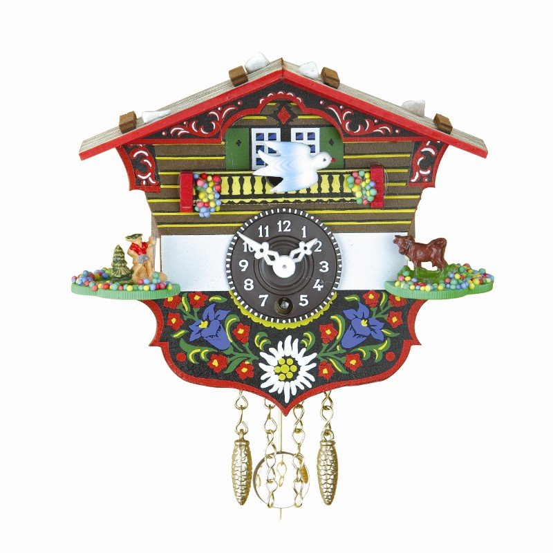 Authentic Black Forest Cuckoo Clock - Handcrafted Swiss Chalet Style Wall Clock with Moving Figures & Bird Sounds - Perfect for Home, Office & Cabin Decor