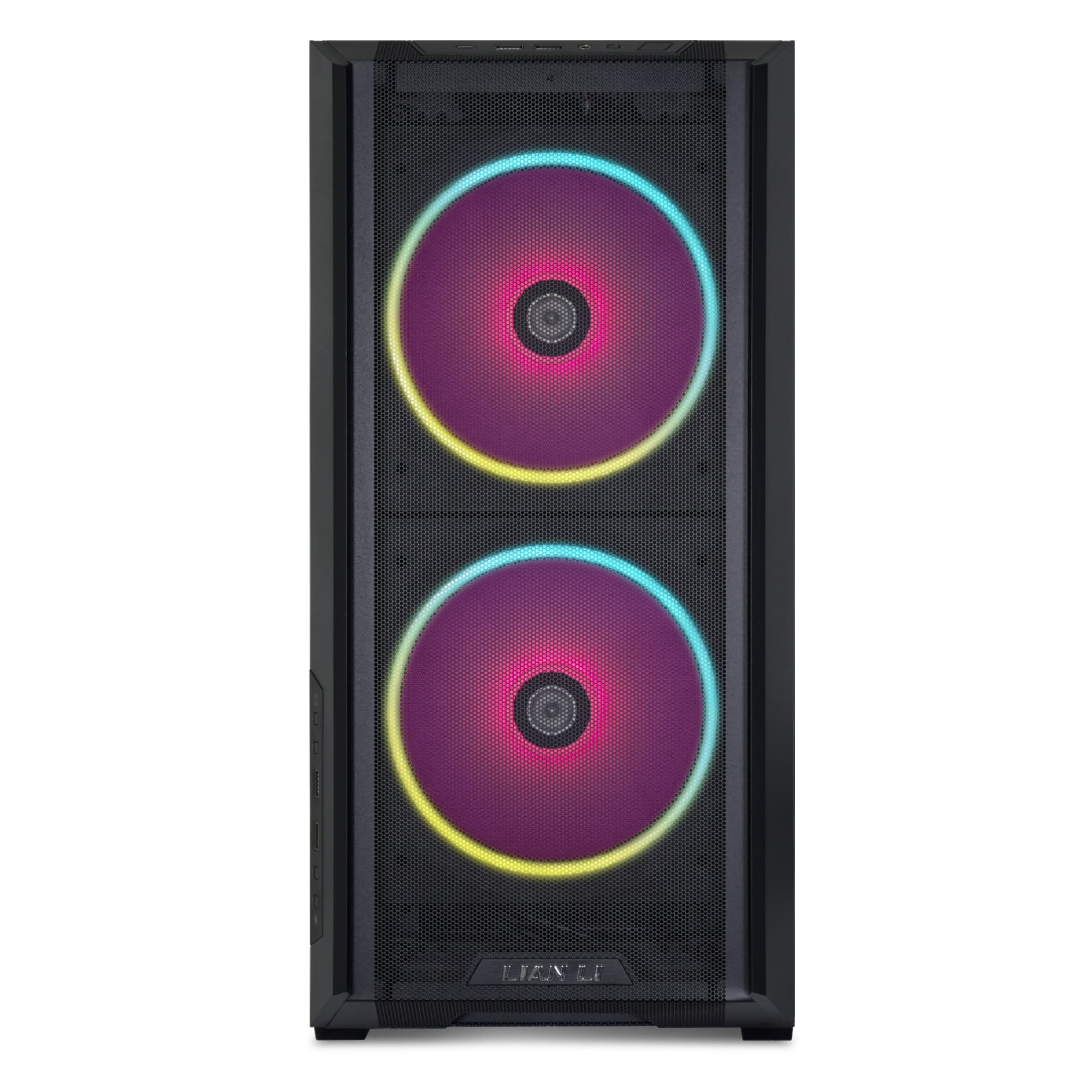 Lian Li Lancool 216 Mid-Tower PC Case - High Airflow Cooling with Dual 160mm PWM Front Fans & 140mm Rear Fan - Includes Fan Controller - Supports Up to 10 Fans (LANCOOL 216RC-X Black) - Perfect for Gaming Rigs & High-Performance PC Builds
