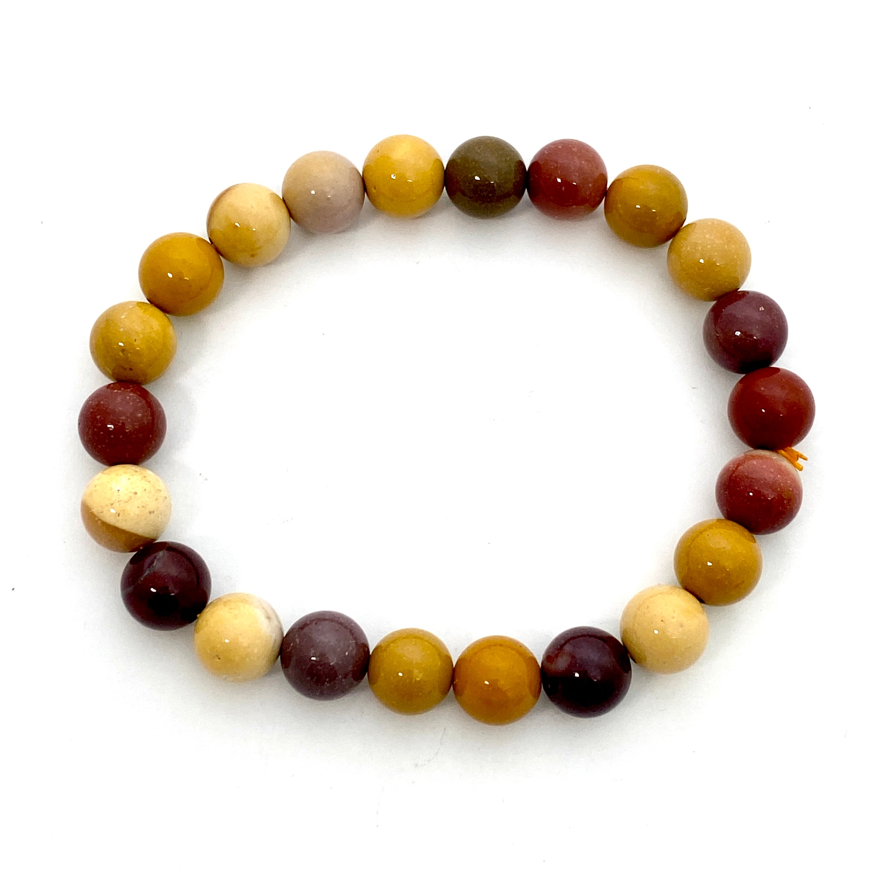 Natural Mookaite Gemstone Bracelet for Women - Healing Crystal Jewelry for Meditation, Yoga & Spiritual Balance | Handmade Beaded Stretch Band