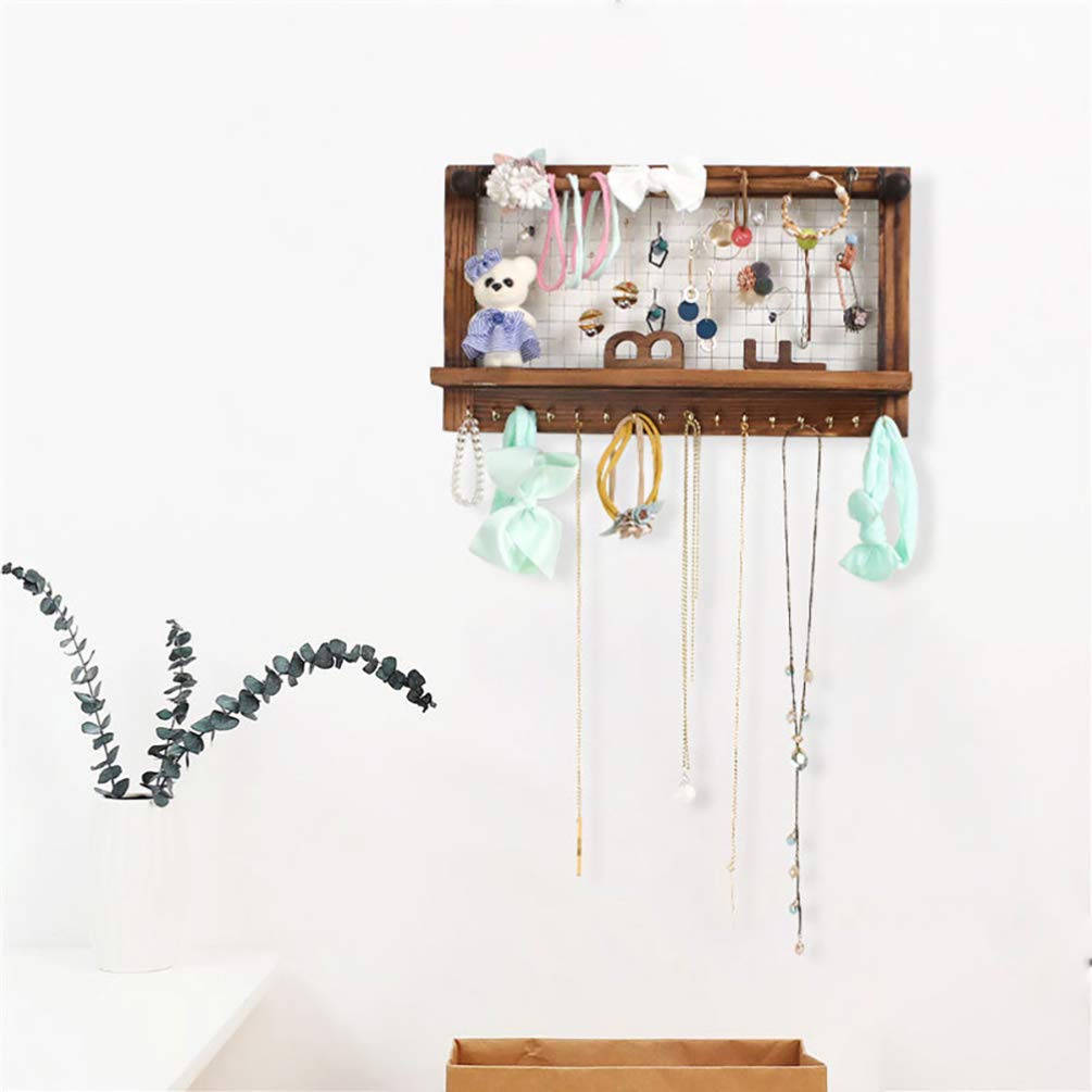 Cabilock Wooden Jewelry Stand Display Holder - Elegant Jewelry Organizer for Necklaces, Rings, Earrings | Perfect for Boutique, Home Decor & Gift Display