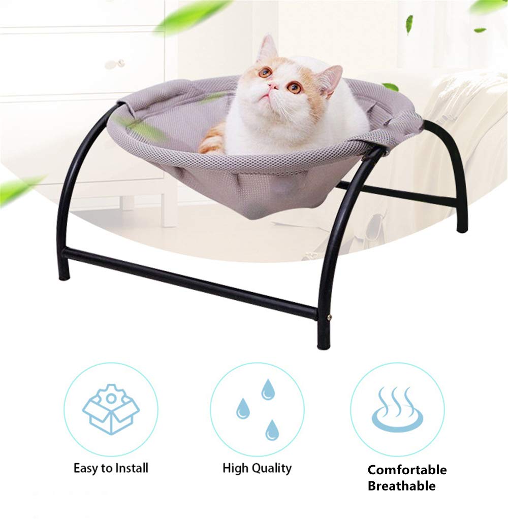Premium Elevated Cat Hammock Bed - Detachable Pet Bed for Kittens & Puppies - Soft Sleeping Bed for Indoor & Outdoor Use - Perfect for Lounging, Napping & Sunbathing