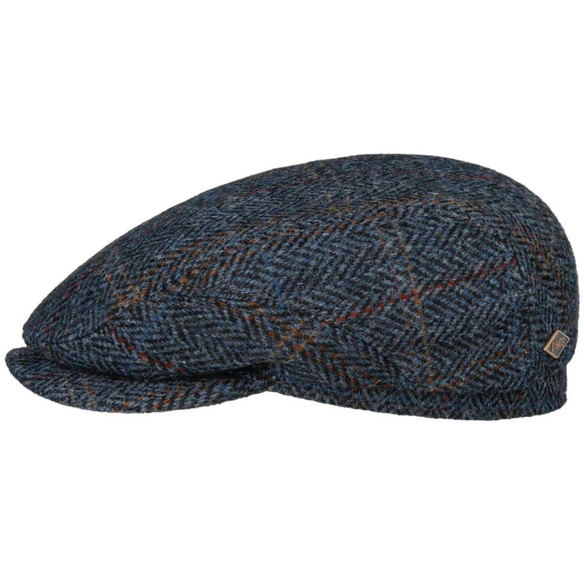 JJ Hats Men's Classic Driver Cap in Premium Harris Tweed - Stylish Vintage Flat Cap for Outdoor, Golf, and Casual Wear