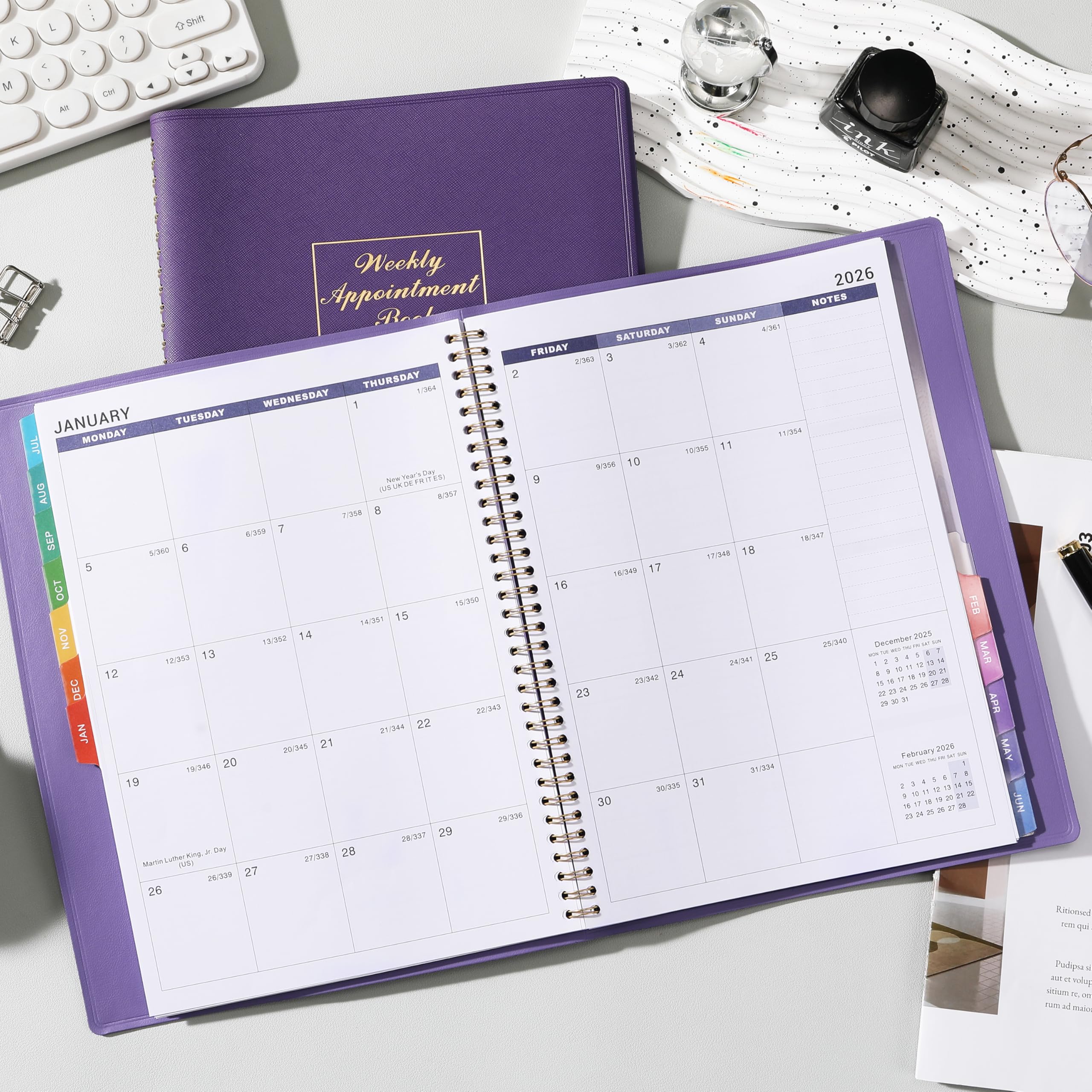2025-2026 Weekly Planner - July 2025 to June 2026 Academic Calendar, 8.5