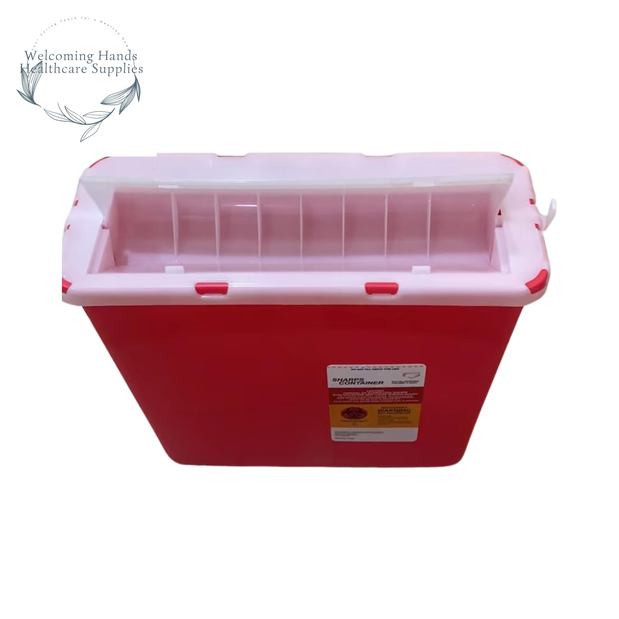 Biohazard Sharps Container 5 Quart (2-Pack) - Needle & Syringe Disposal Waste Bin for Home, Clinic & Professional Use | Safe Touchless Design for Medical Waste, Insulin Pens & Diabetic Supplies