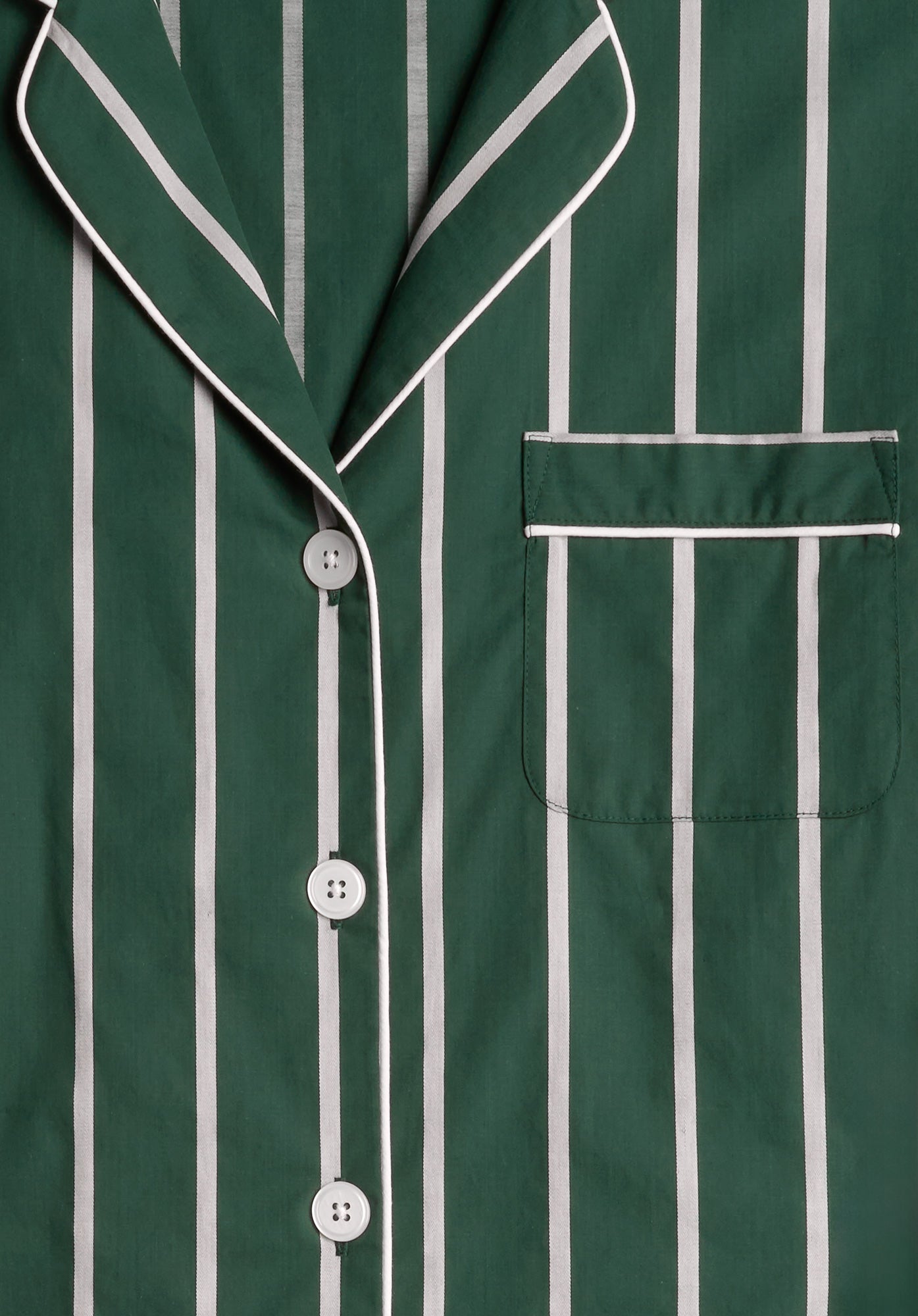 Marina Pajama Set - Hunter Green & Cream Sateen Striped Sleepwear for Women | Cozy Lounge & Sleepwear for Relaxing at Home