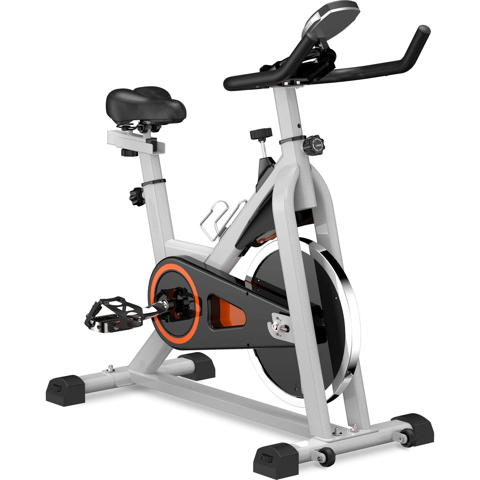Best Belt Drive Indoor Cycling Bike - Ultra Smooth Stationary Exercise Bike with Oversized Comfort Saddle & LCD Monitor for Home Gym Workouts | Perfect for Cardio Training, Weight Loss & Spin Classes