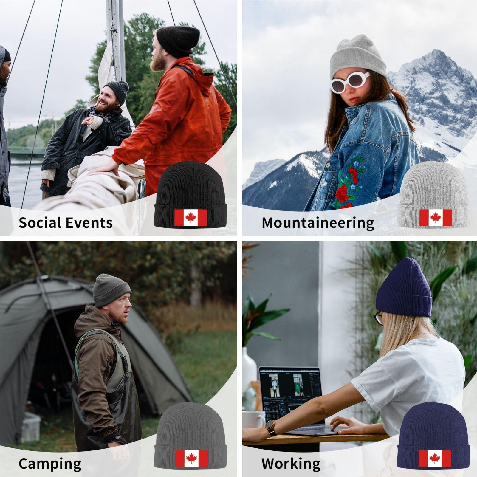 ASYG Patriotic Knit Beanie Hat for Men & Women - Warm Winter Skull Cap with Cute Flag Design - Perfect for Outdoor Activities, Sports & Casual Wear
