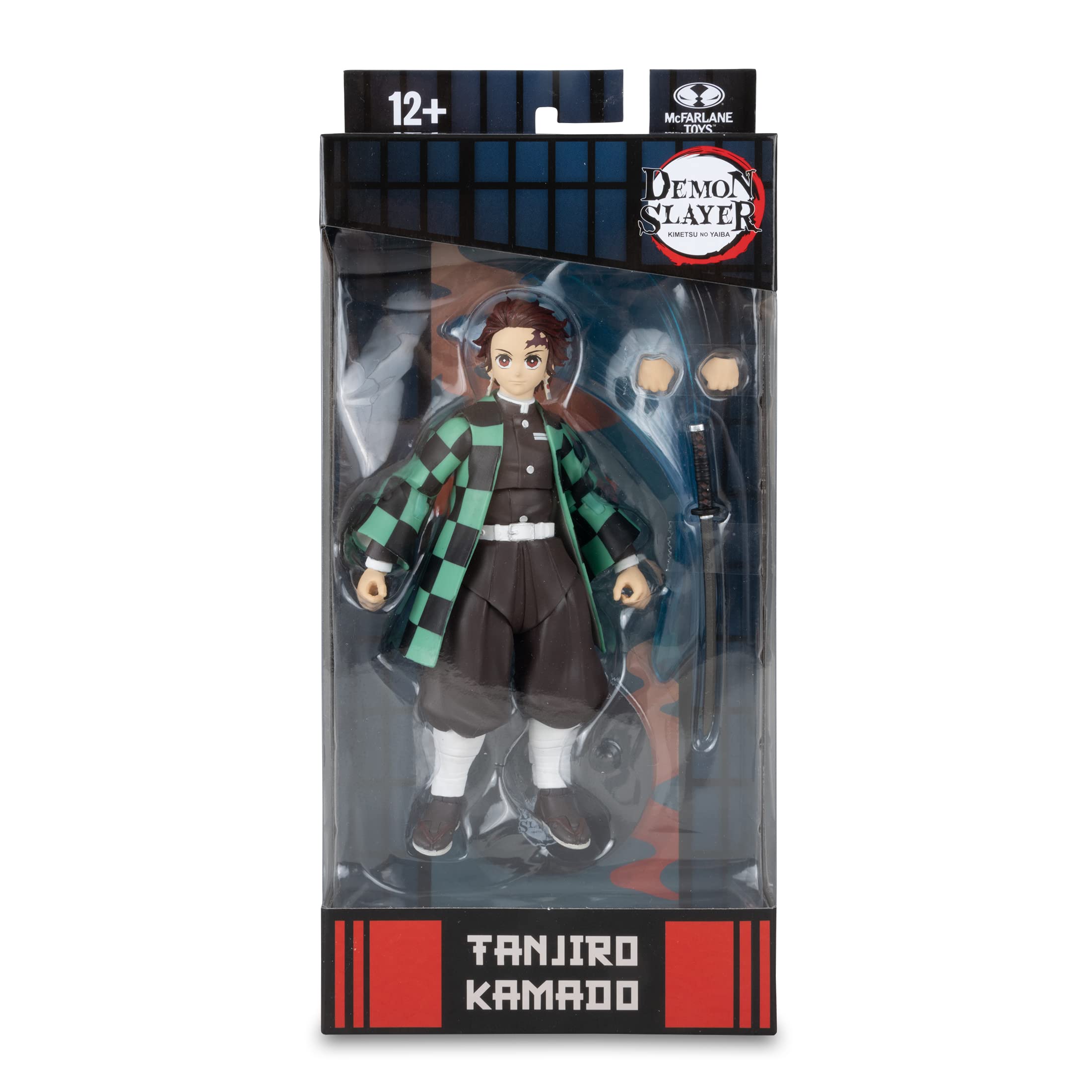 McFarlane Toys Demon Slayer 7-Inch Action Figure Wave 1 - Tanjiro Kamado Collectible Anime Figure for Display & Cosplay Play