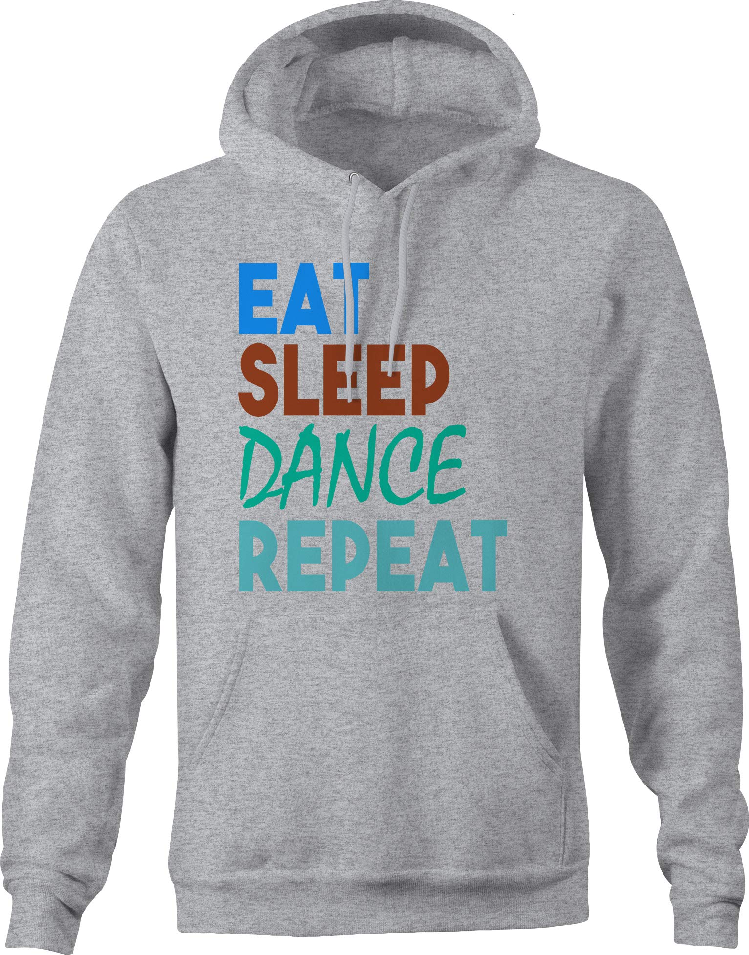 VIL Eat Sleep Dance Repeat Pullover Hoodie - Medium Gray | Soft & Comfortable Dance Hoodie for Women & Men | Perfect for Dance Practice, Casual Wear & Gifts
