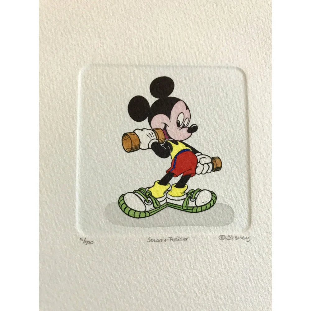 Disney Mickey Mouse Etching Artwork by Sowa & Reiser #D/500 - Hand-Painted Collectible Figurine - Perfect for Disney Fans, Home Decor & Gift Giving