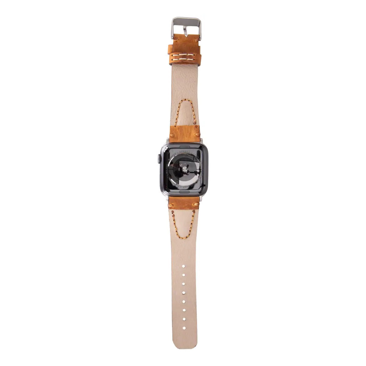 Premium Camel Brown Leather Sport Band for Apple Watch - Durable & Stylish Strap for Workouts & Everyday Wear (Avila Collection) - Perfect for Gym, Office & Casual Outings