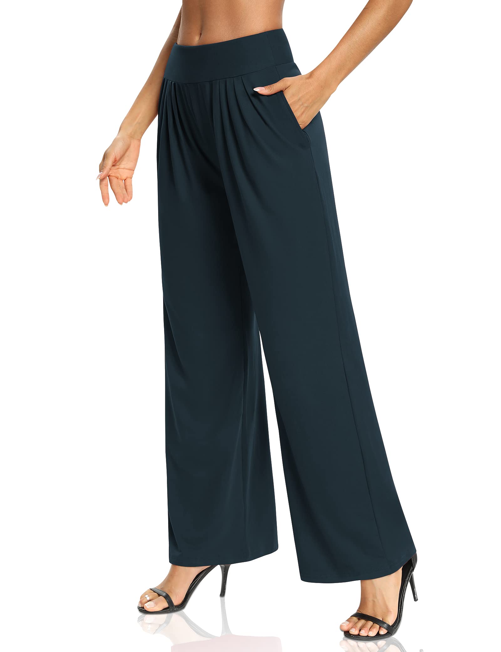 Sarin Mathews Women's Yoga Sweatpants - Loose Fit Comfortable Wide Leg Lounge Pants with Drawstring & Pockets for Workout, Jogging, Yoga and Home Relaxation