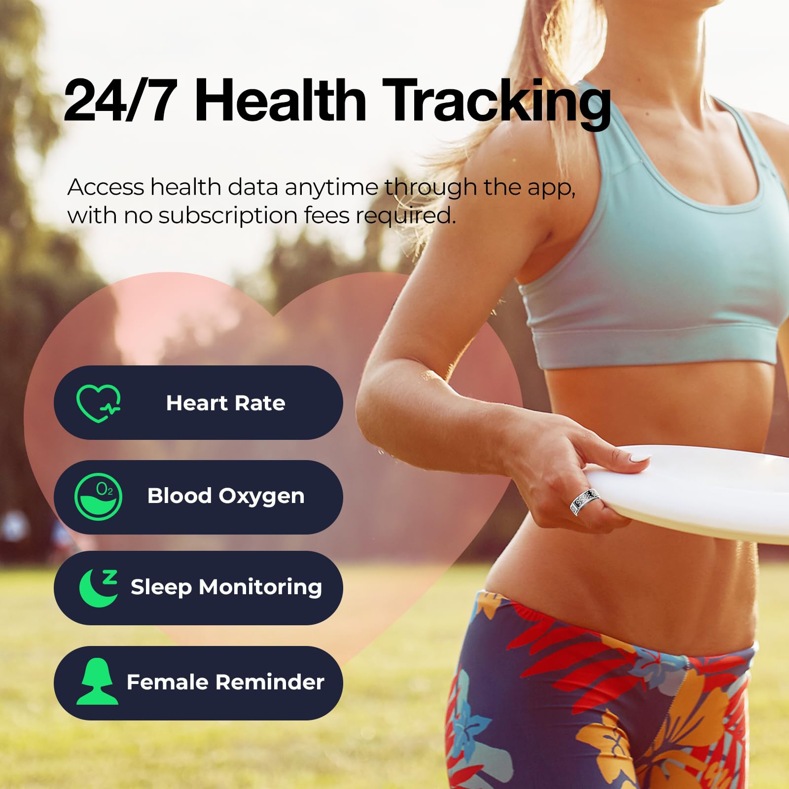Smart Ring with Digital Display - Health & Fitness Tracker with Heart Rate, Blood Oxygen & Sleep Monitoring, Waterproof Activity Tracker, TikTok Remote Control, No Subscription Needed (Silver, Size 10) - Perfect for Workouts, Sleep Tracking & Social Media Control