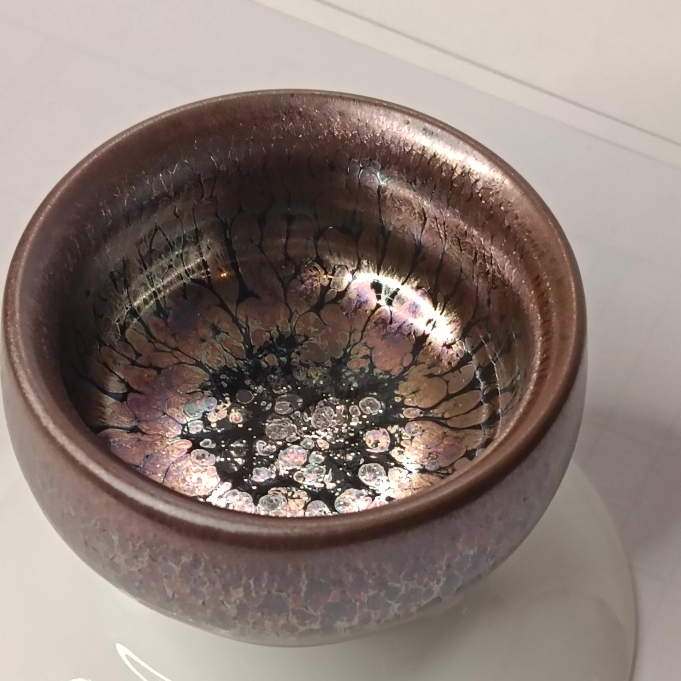Premium Jianzhan (Tenmoku) Tea Bowls - Handcrafted Jian Ware Ceramic Tea Cups with Pink Glaze - Perfect for Japanese Tea Ceremony, Zen Meditation & Matcha Drinking