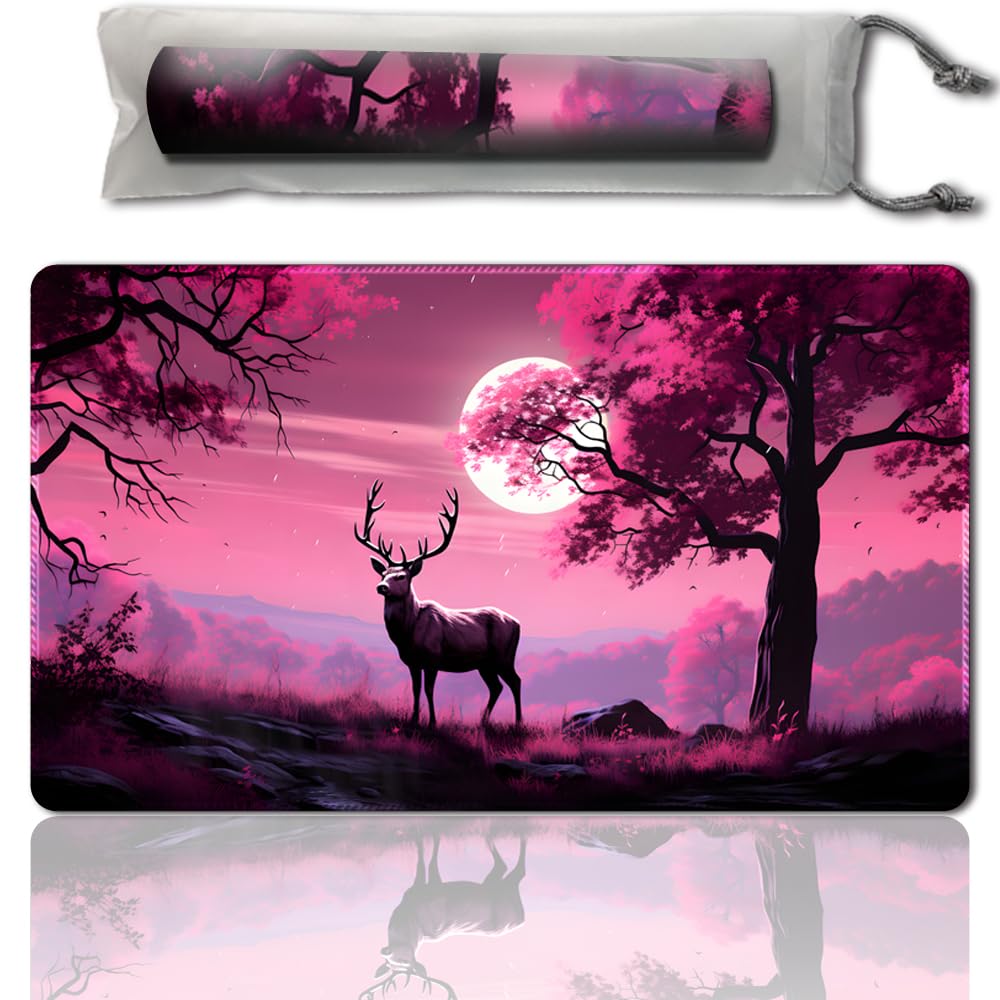 MTG Playmat 24x14 Inches - Smooth Rubber Surface for TCG Games with Storage Bag - Perfect for MTG Battles & Card Storage