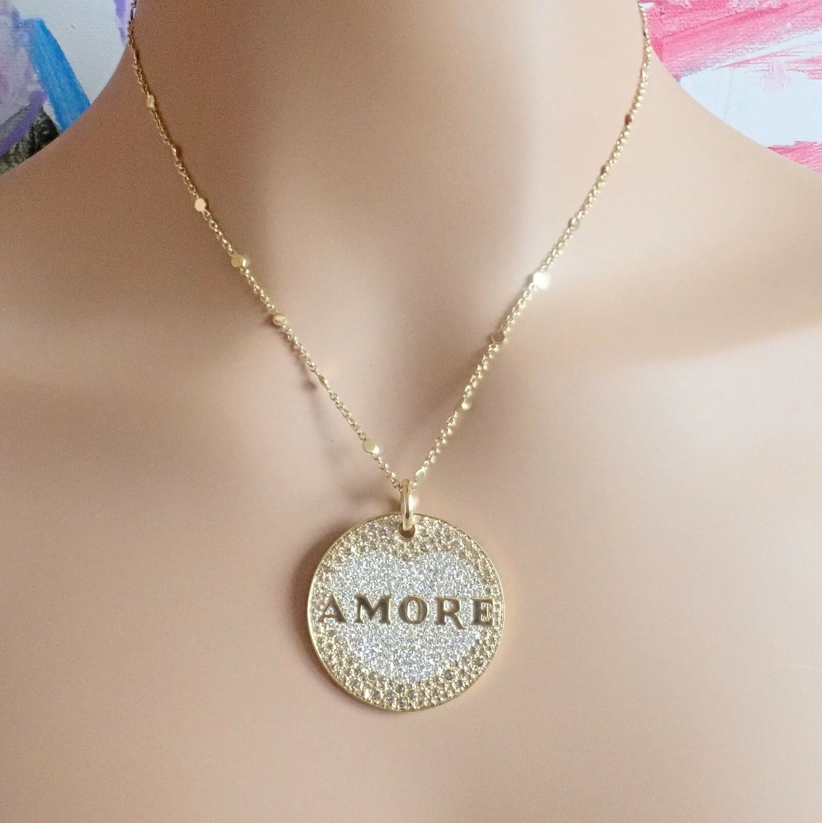 Pasquale Bruni 18k Yellow Gold Large Diamond & Sapphire Amore Pendant Necklace | Luxury Jewelry for Women | Perfect for Anniversaries, Weddings & Special Occasions