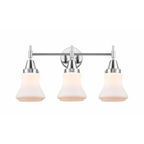Innovations 447-3W-PC-G191 Transitional 3-Light Bathroom Vanity Light Fixture in Chrome Finish - Perfect for Modern Bathrooms, Powder Rooms & Home Decor