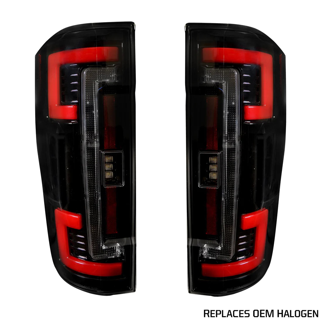Ford Super Duty F250 F350 F450 F550 2017-2019 Smoked OLED Tail Lights - Upgrade for Enhanced Visibility & Style (Truck Accessories, Night Driving Safety)
